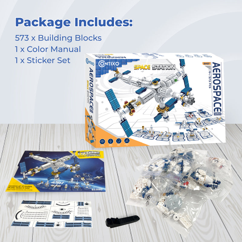 BK07 Aerospace Series Space Station Building Block Set, 573 Pieces