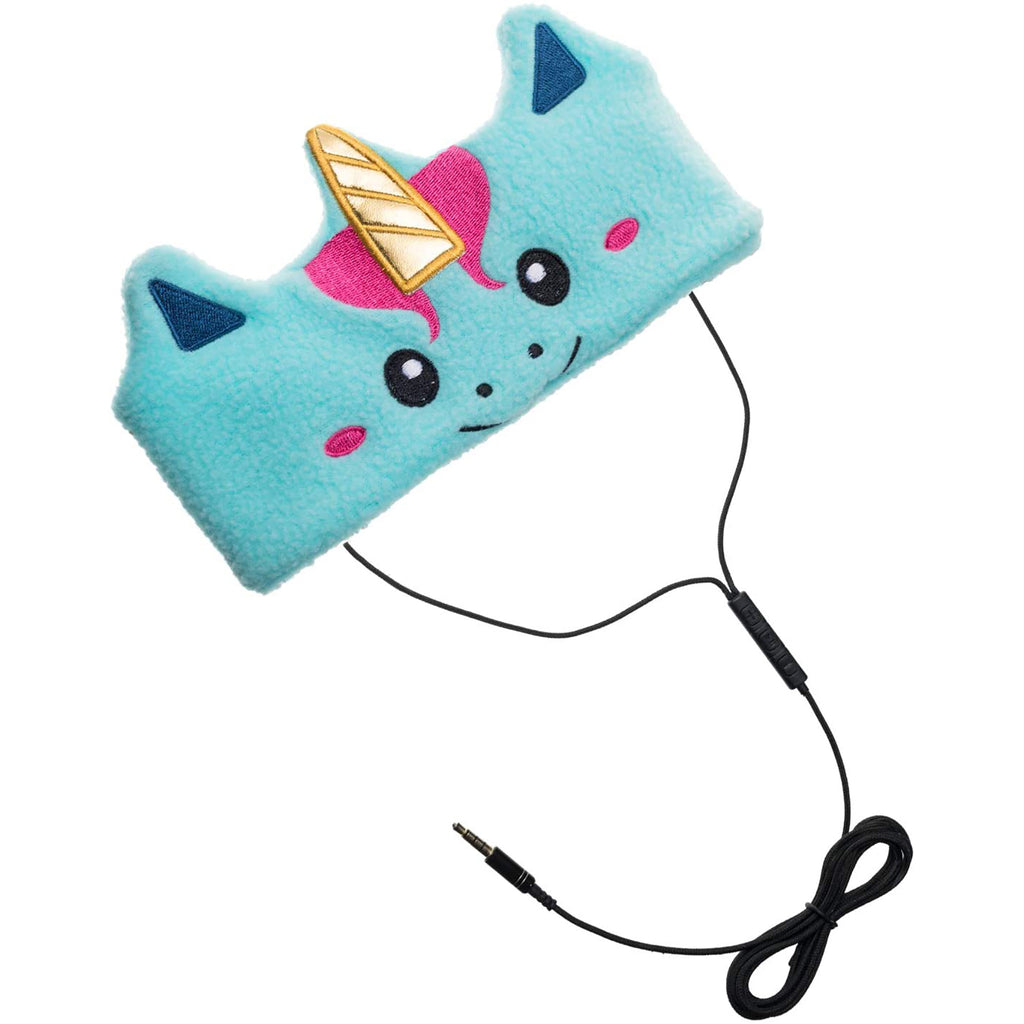 H1 Adjustable Fleece Headband Headphones, Unicorn, Blue