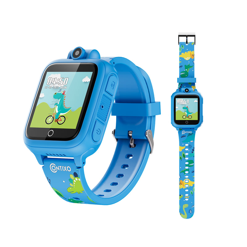 KW1 Smart Watch for Kids with Educational Games, HD Touch Screen, Camera, and MP3 Music Player, Blue