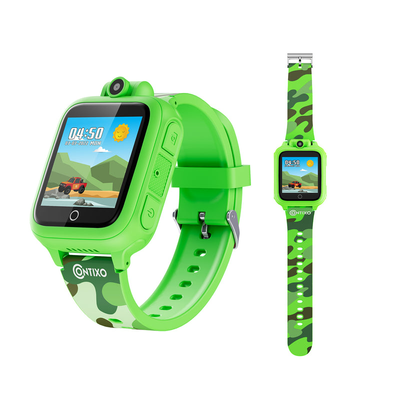 KW1 Smart Watch for Kids with Educational Games, HD Touch Screen, Camera, and MP3 Music Player, Green