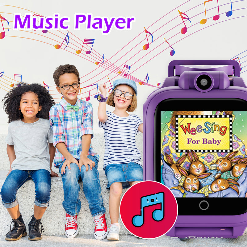 KW1 Smart Watch for Kids with Educational Games, HD Touch Screen, Camera, and MP3 Music Player, Purple