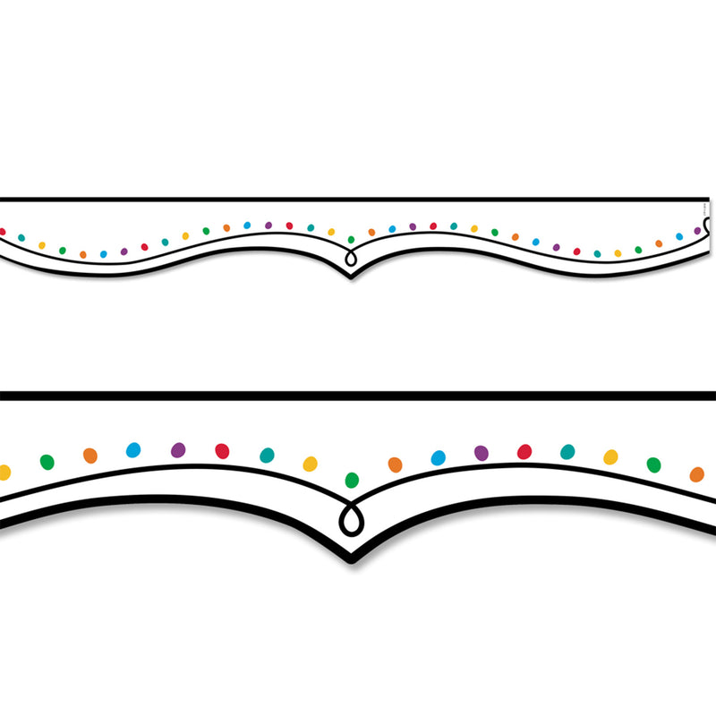 Color Dotted Swirl EZ Border, Bulletin Board Border, 48 Feet Per Pack, 3 Packs