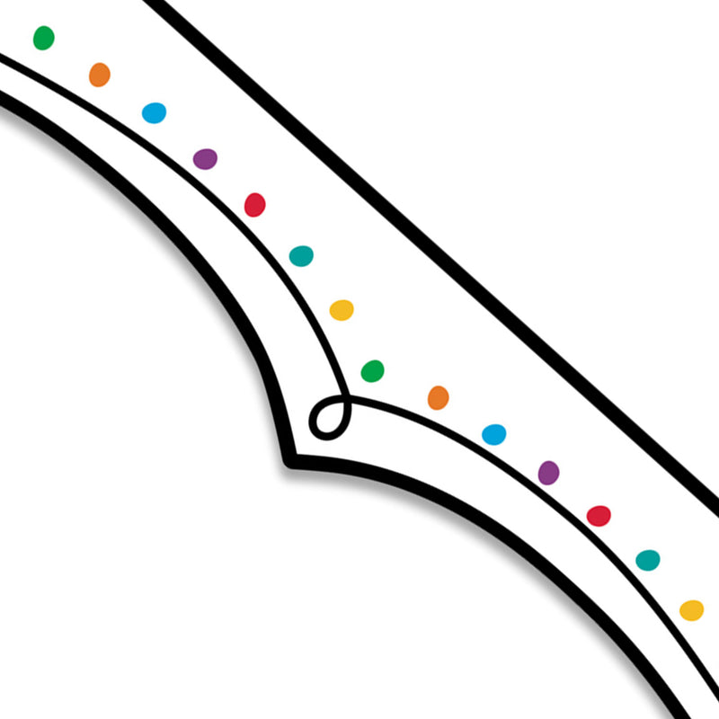 Color Dotted Swirl EZ Border, Bulletin Board Border, 48 Feet Per Pack, 3 Packs