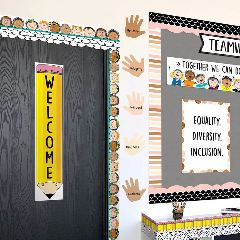 Multicultural Hands 6" Designer Cut-Outs, 36 Per Pack, 3 Packs