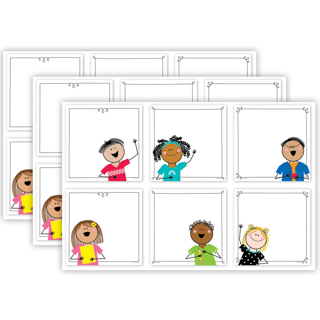 Stick Kids 6" Designer Cut-Outs, 36 Per Pack, 3 Packs