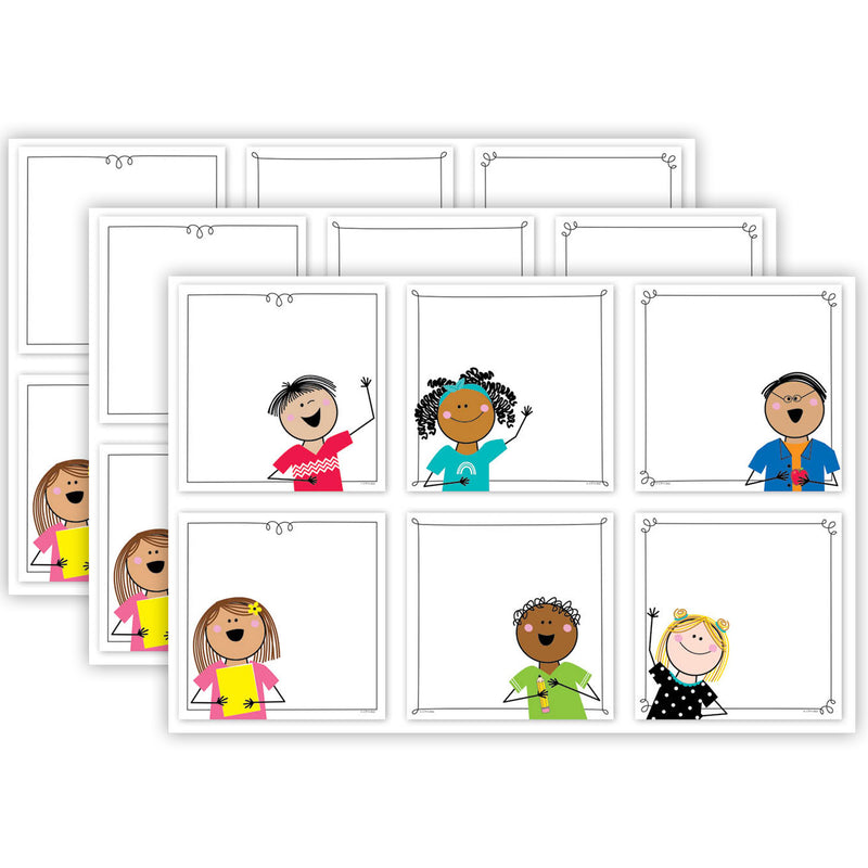 Stick Kids 6" Designer Cut-Outs, 36 Per Pack, 3 Packs