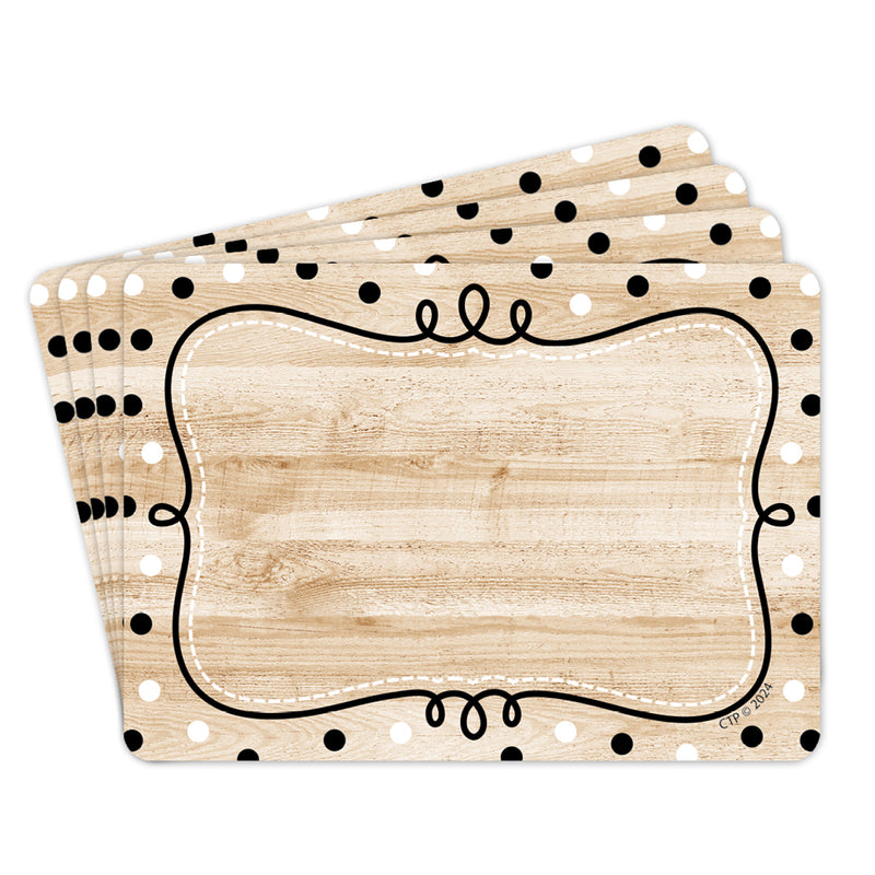 Core Decor Loop-de-Dots on Wood Labels, 36 Per Pack, 6 Packs