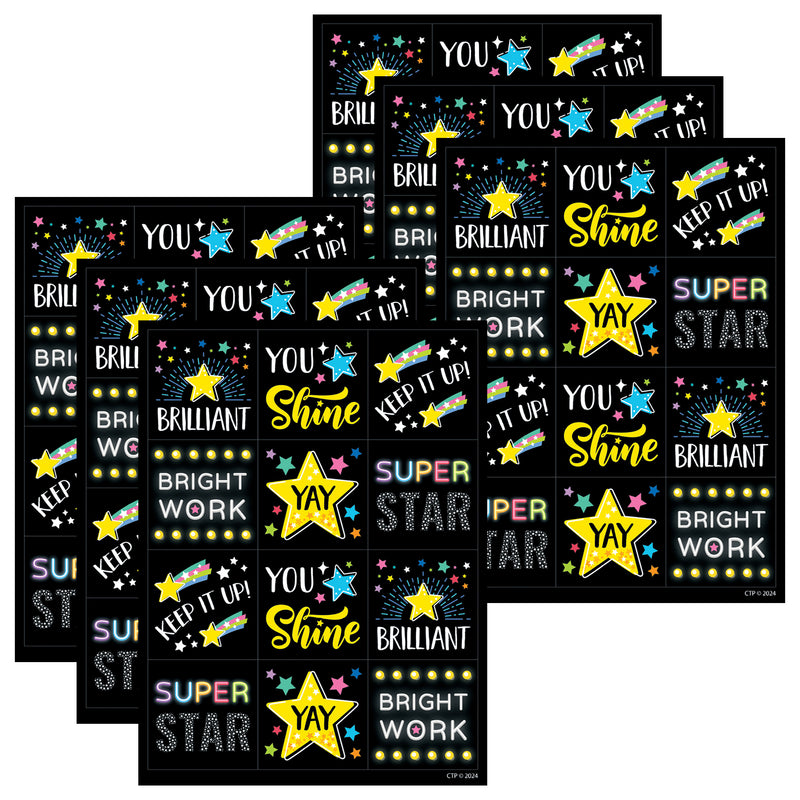 Star Bright Reward Stickers, 60 Per Pack, 6 Packs