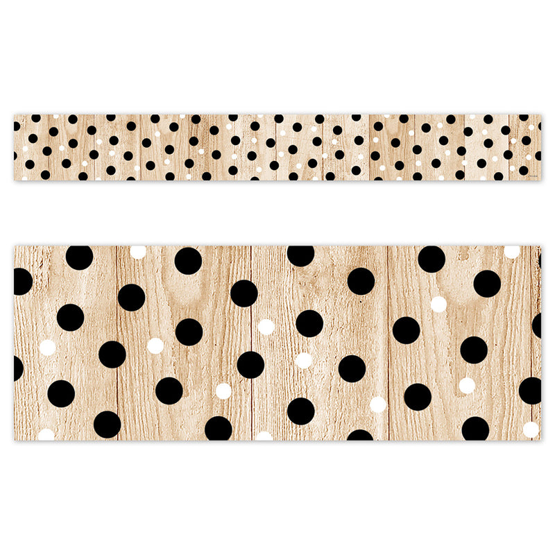 Core Decor Polka Dots on Wood EZ Border, 48 Feet Per Pack, 3 Packs