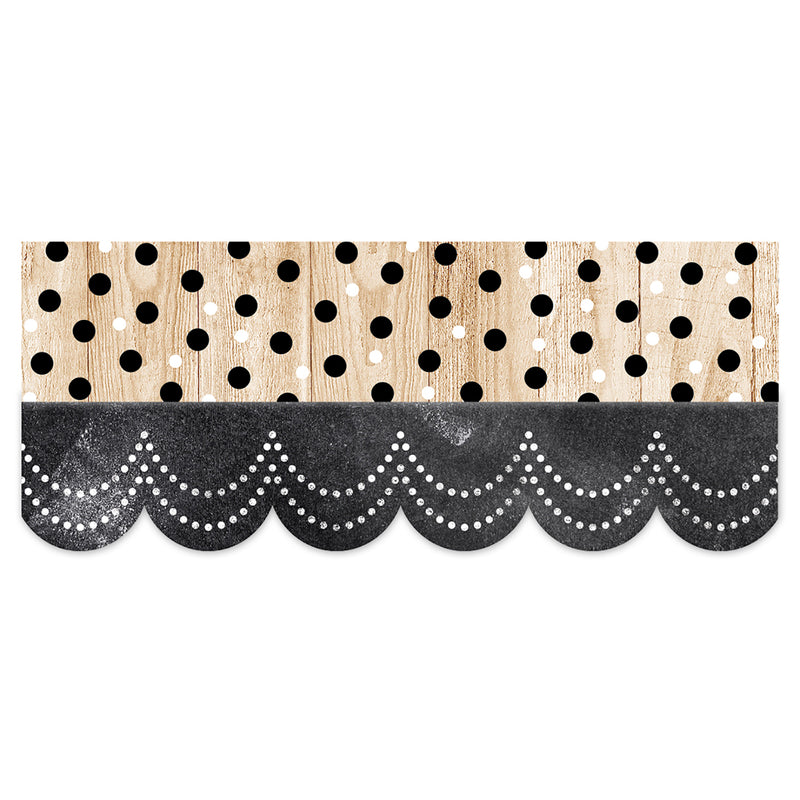 Core Decor Polka Dots on Wood EZ Border, 48 Feet Per Pack, 3 Packs