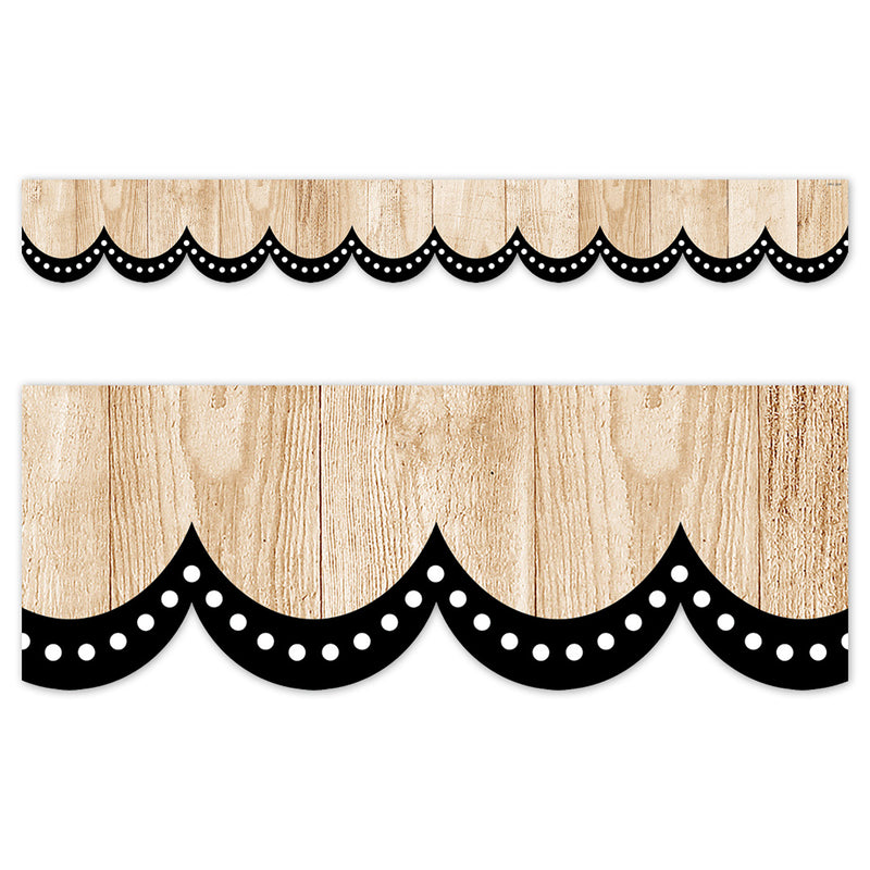 Core Decor Dotted Scallops on Wood EZ Border, 48 Feet Per Pack, 3 Packs