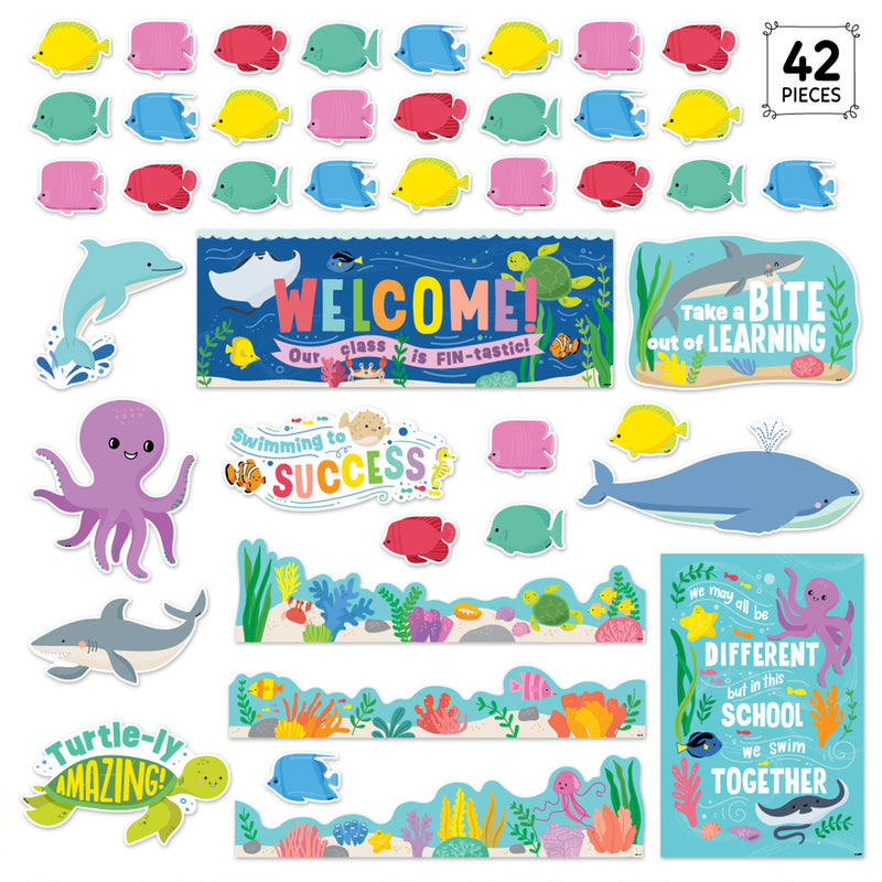 Sea Friends Under the Sea Bulletin Board Set, 42 Pieces