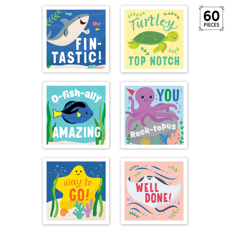Sea Friends Reward Stickers, 60 Per Pack, 6 Packs