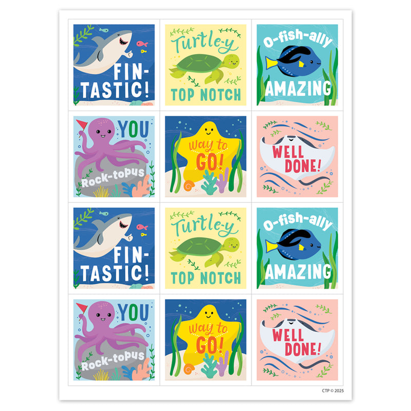 Sea Friends Reward Stickers, 60 Per Pack, 6 Packs