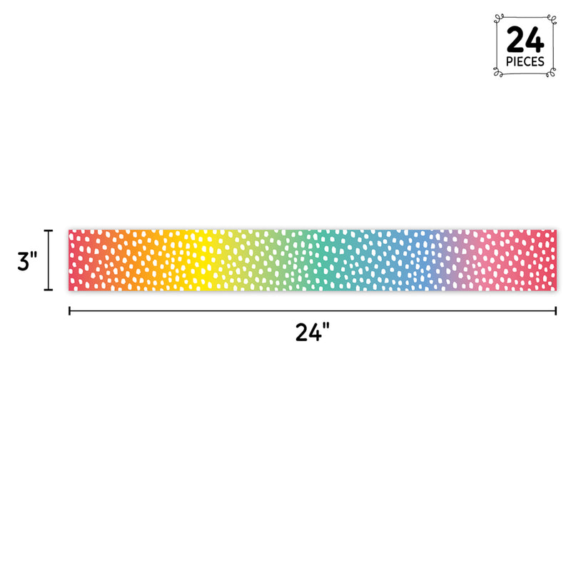 Core Decor Messy Dots on Rainbow EZ Border, Bulletin Board Border, 48 Feet Per Pack, 3 Packs