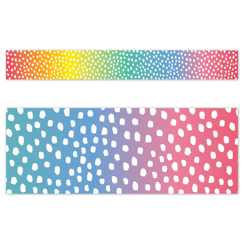 Core Decor Messy Dots on Rainbow EZ Border, Bulletin Board Border, 48 Feet Per Pack, 3 Packs