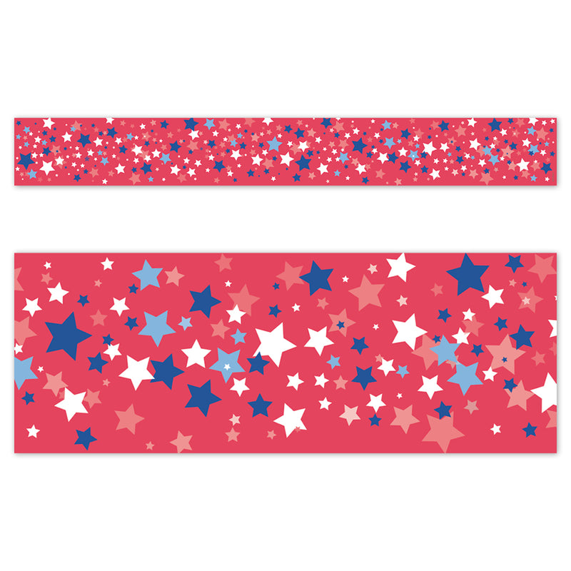 Core Decor Patriotic Stars EZ Border, Bulletin Board Border, 48 Feet Per Pack, 3 Packs