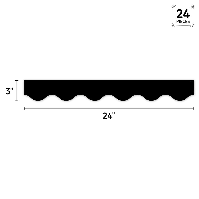 Core Decor Black Wavy EZ Border, Bulletin Board Border, 48 Feet Per Pack, 3 Packs