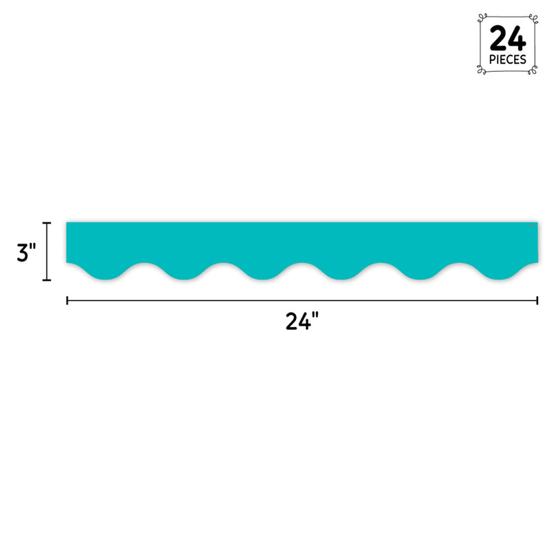 Core Decor Turquoise Wavy EZ Border, Bulletin Board Border, 48 Feet Per Pack, 3 Packs