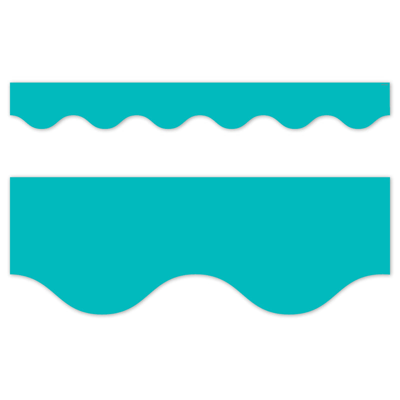 Core Decor Turquoise Wavy EZ Border, Bulletin Board Border, 48 Feet Per Pack, 3 Packs