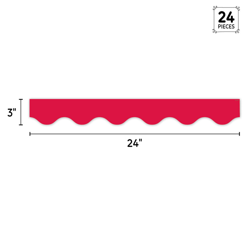 Core Decor Red Wavy EZ Border, Bulletin Board Border, 48 Feet Per Pack, 3 Packs