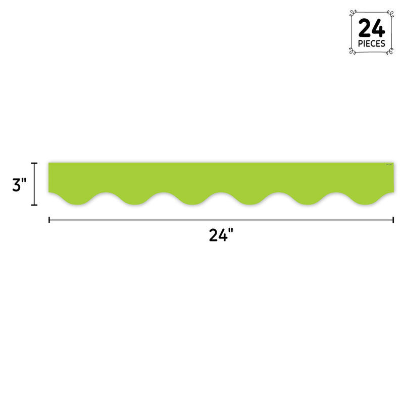 Core Decor Lime Wavy EZ Border, Bulletin Board Border, 48 Feet Per Pack, 3 Packs