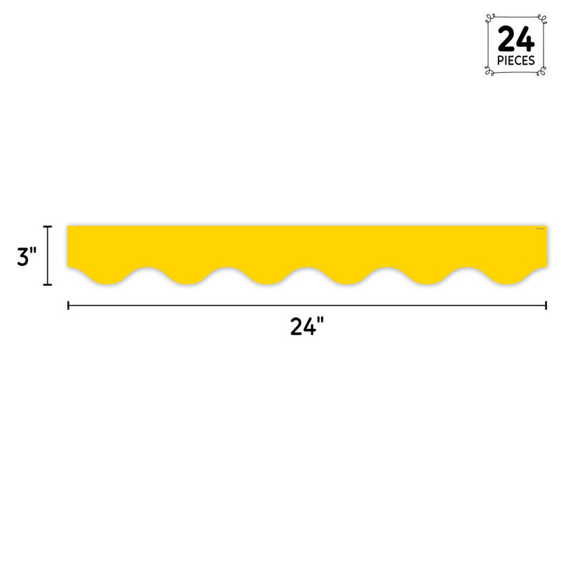 Core Decor Yellow Wavy EZ Border, Bulletin Board Border, 48 Feet Per Pack, 3 Packs