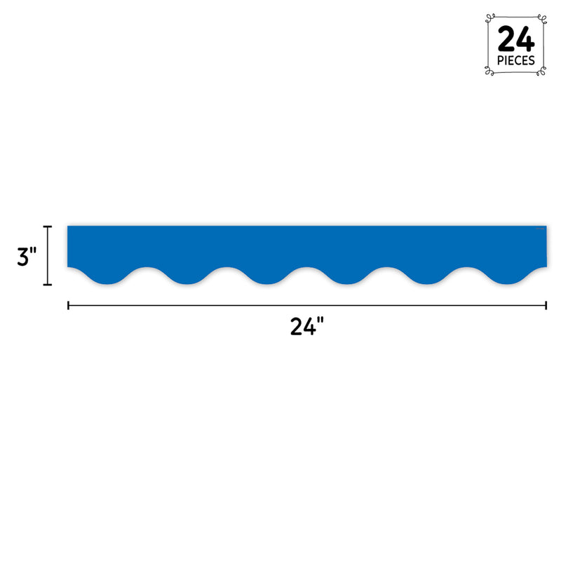 Core Decor Blue Wavy EZ Border, Bulletin Board Border, 48 Feet Per Pack, 3 Packs