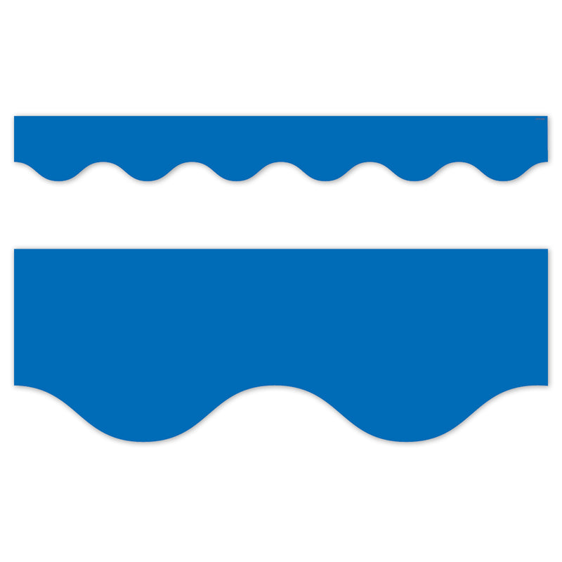 Core Decor Blue Wavy EZ Border, Bulletin Board Border, 48 Feet Per Pack, 3 Packs