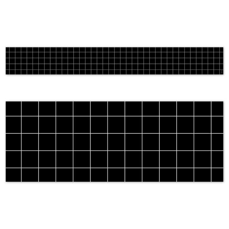 Core Decor Window Pane on Black EZ Border, Bulletin Board Border, 48 Feet Per Pack, 3 Packs