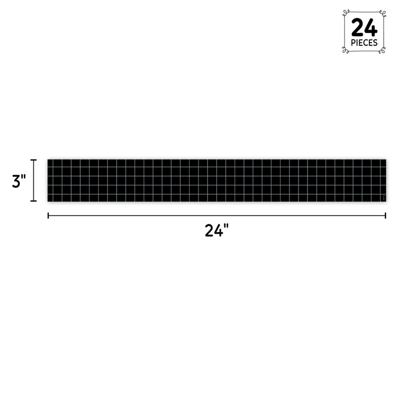 Core Decor Window Pane on Black EZ Border, Bulletin Board Border, 48 Feet Per Pack, 3 Packs