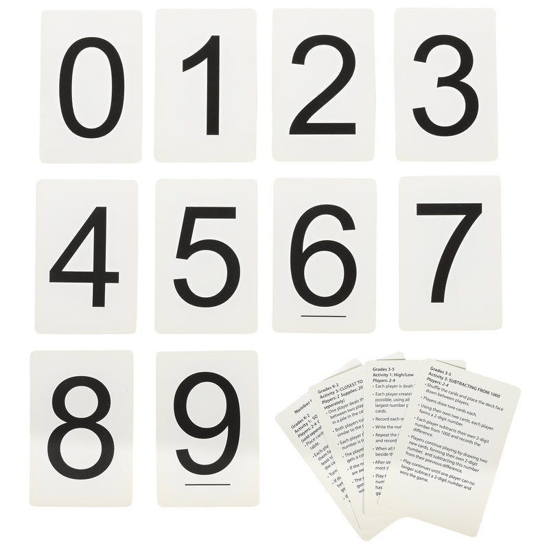 Number Cards 0 Thru 9 Black