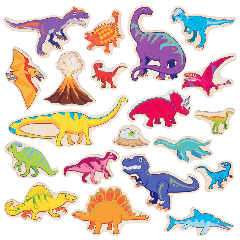 Wooden Magnets Dinosaurs 20/st