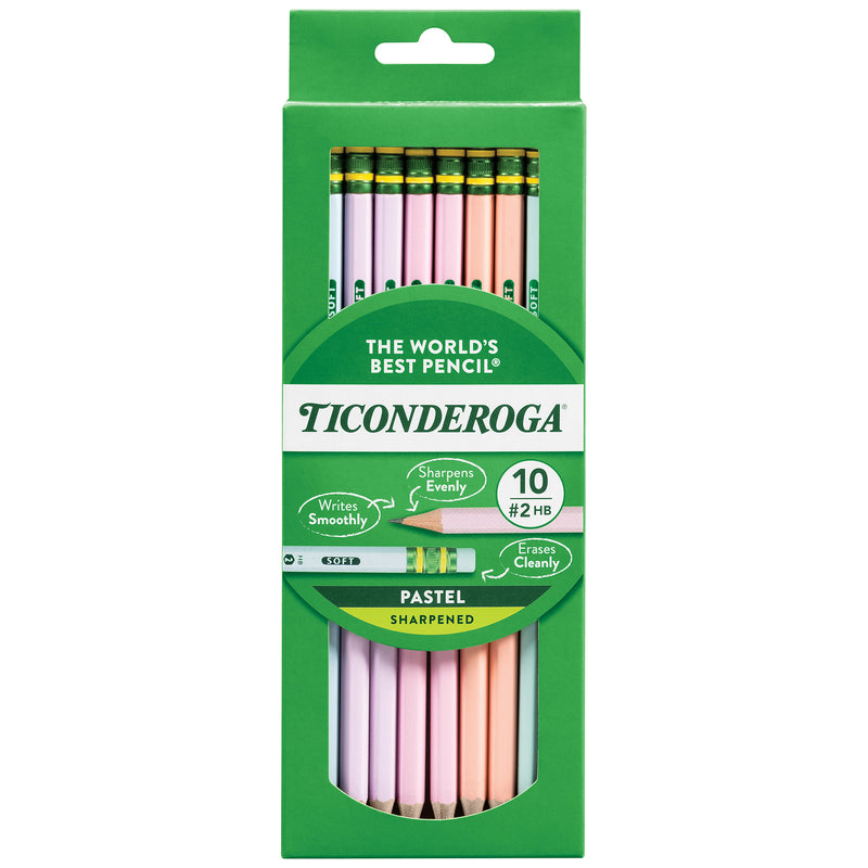 #2 Pastel Pencils, 5 Assorted Colors, 10 Per Pack, 6 Packs