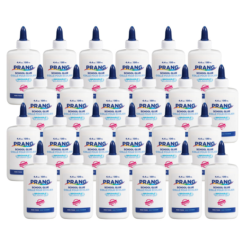 Glue Washable Liquid White School Glue - 4.4 oz, White, Pack of 24