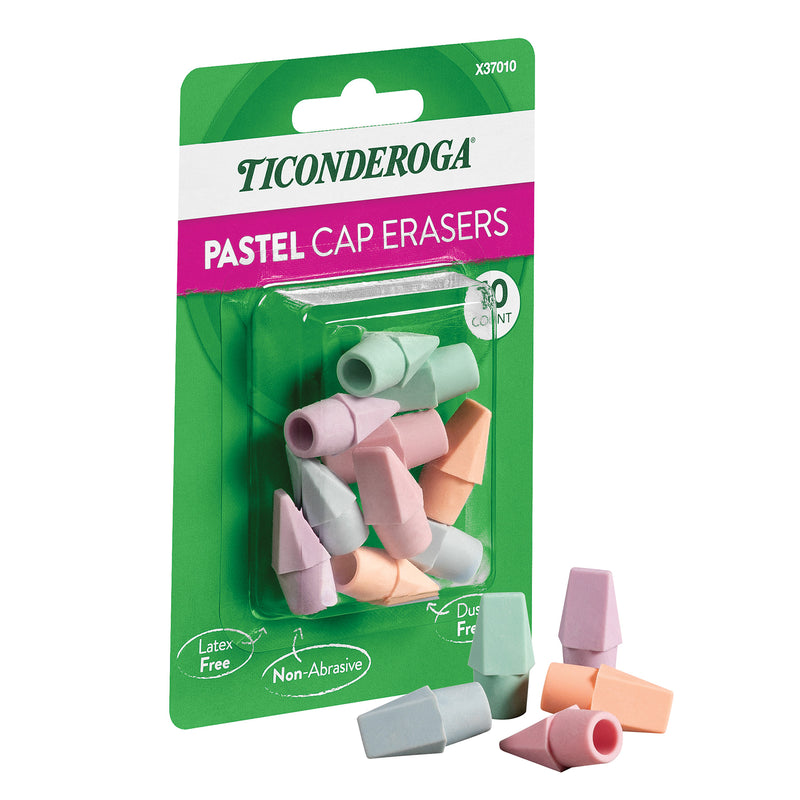 Pastel Cap Eraser, 10 Per Pack, 24 Packs