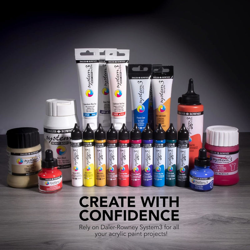 System3 Acrylic Paint Starter Set, Assorted Colors, 22ml, 6 Pieces