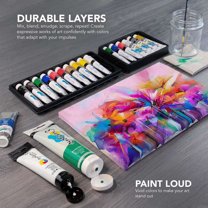 System3 Acrylic Paint Set, Assorted Colors, 22ml, 10 Pieces