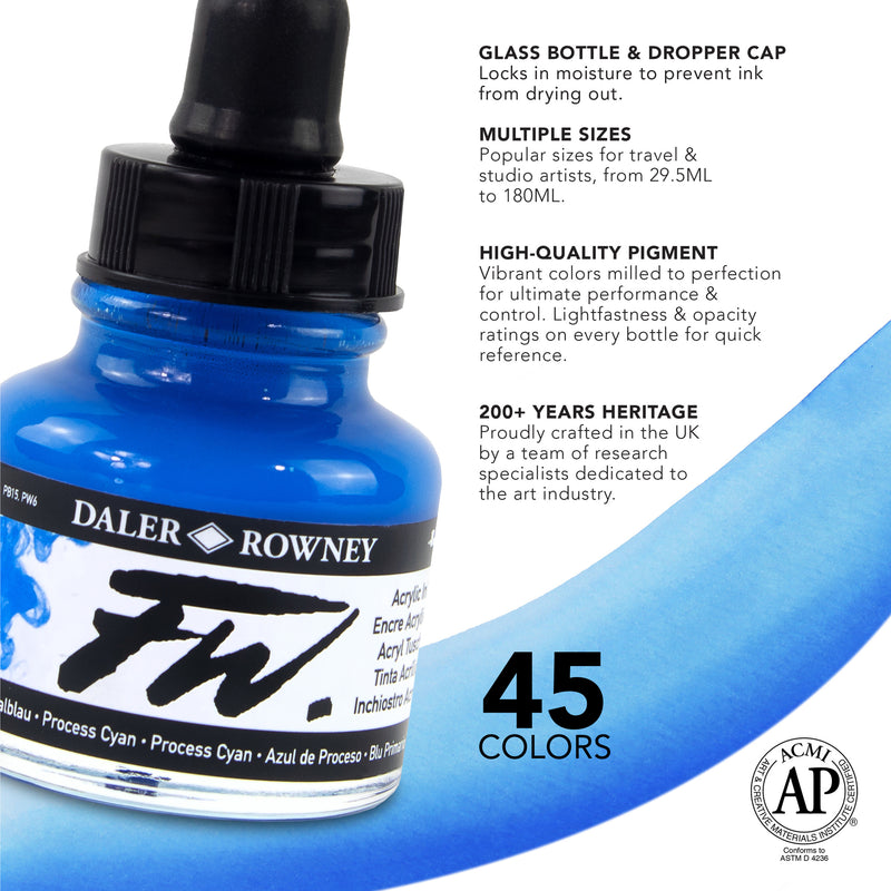 Fw Acrylic Ink Burnt Umber 29.5ml Daler-rowney