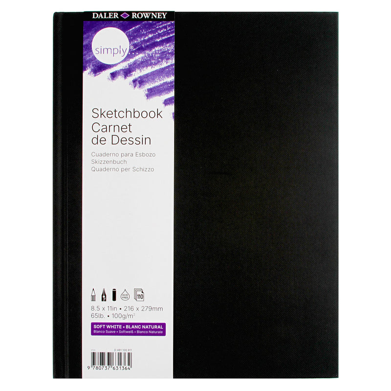 Simply... Sketchbook, Soft White, 110 Sheet, 8.5x11 inch, Pack of 3