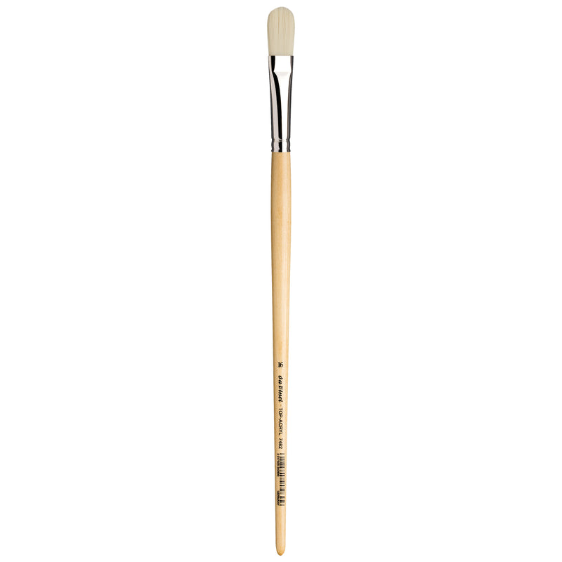 TOP-ACRYL White Brush, Synthetic, Acrylic & Oil, Filbert, Series 7482, Size 16