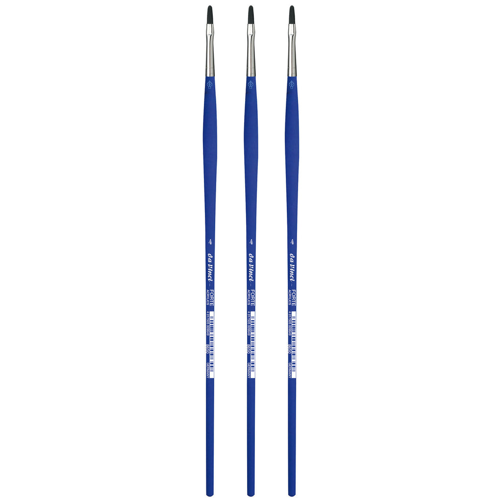 FORTE-Acrylics Student Brush, Synthetic, Acrylic & Oil, Filbert, Series 8650, Size 4, Pack of 3