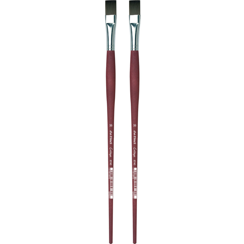 COLLEGE Student Brush, Synthetic, Acrylic & Oil, Flat, Series 8740, Size 16, Pack of 2