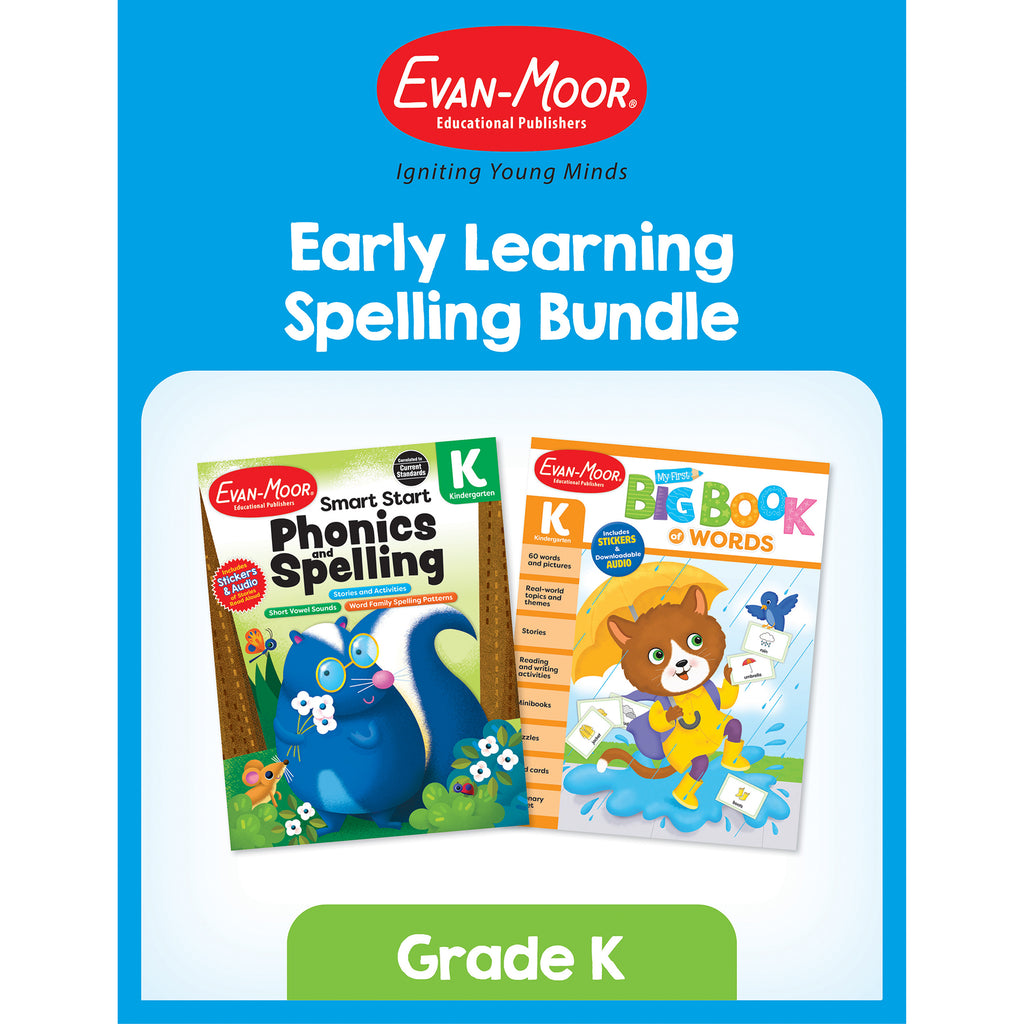 Early Learning Spelling Activity Book Bundle Grade K