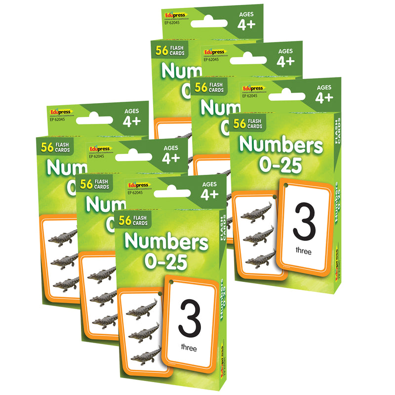 (6 Pk) Numbers 0-25 Flash Cards
