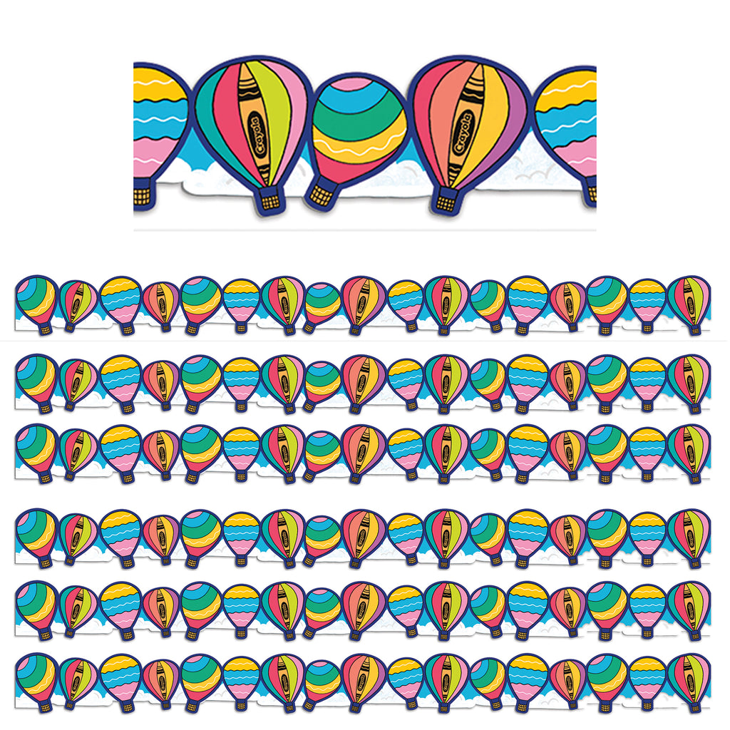 Crayola® Colors of Kindness Hot Air Balloons Extra Wide Die-Cut Deco Trim®, 37 Feet Per Pack, 6 Packs