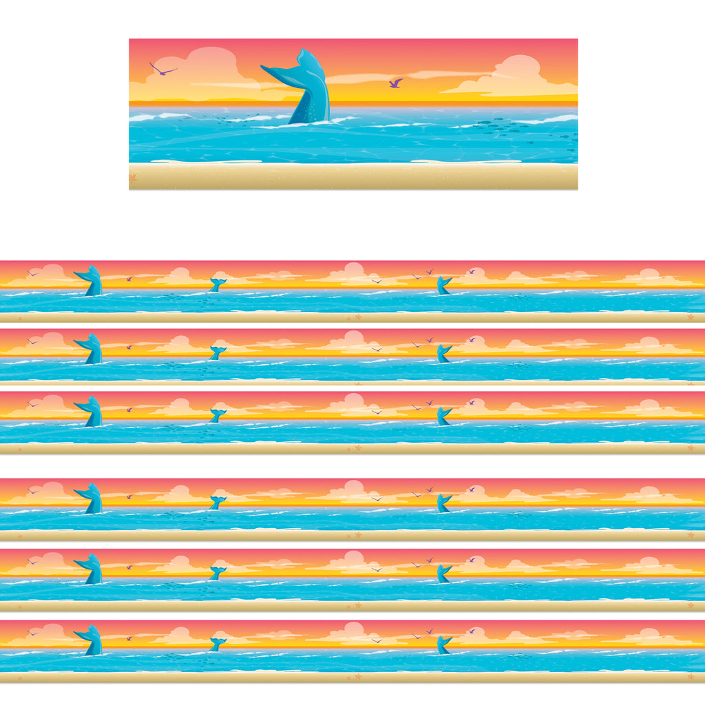 Seas the Day Horizon Extra Wide Die-Cut Deco Trim®, 37 Feet Per Pack, 6 Packs