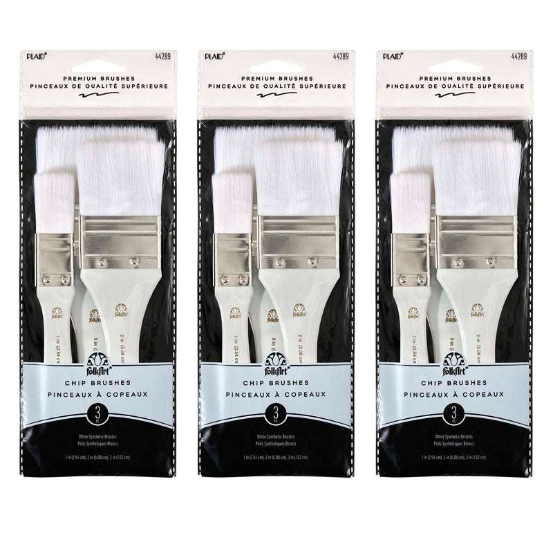 White Nylon Chip Set, 3 Per Set, 3 Sets
