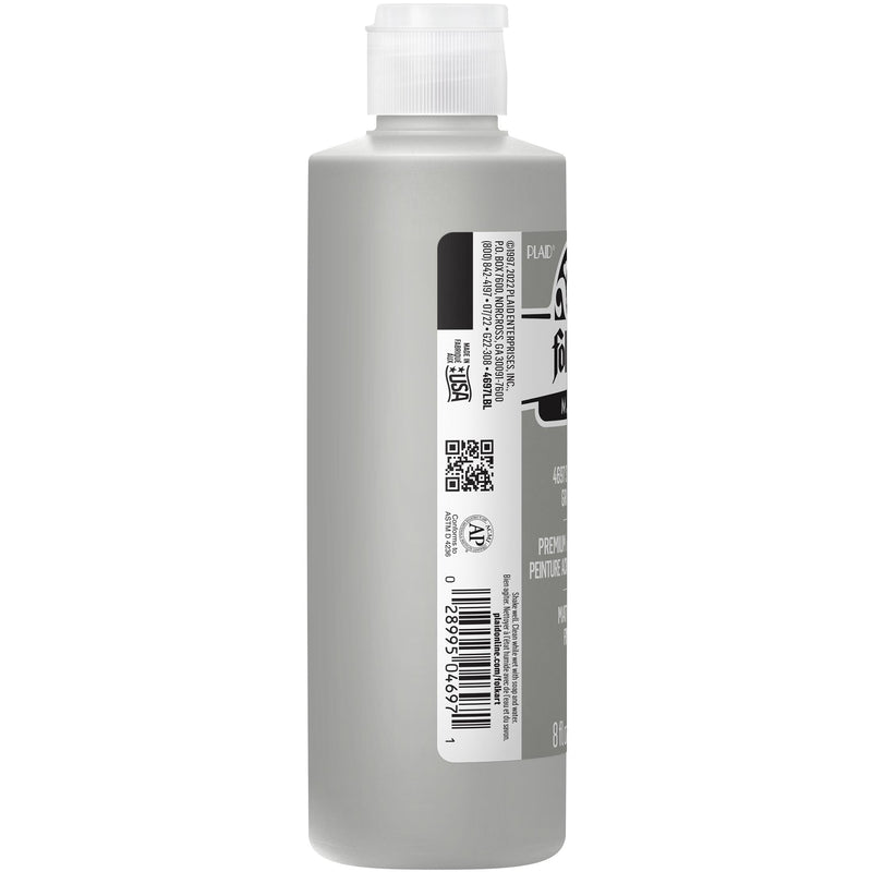 Acrylic Paint Matte Steel Gray 8oz Folkart