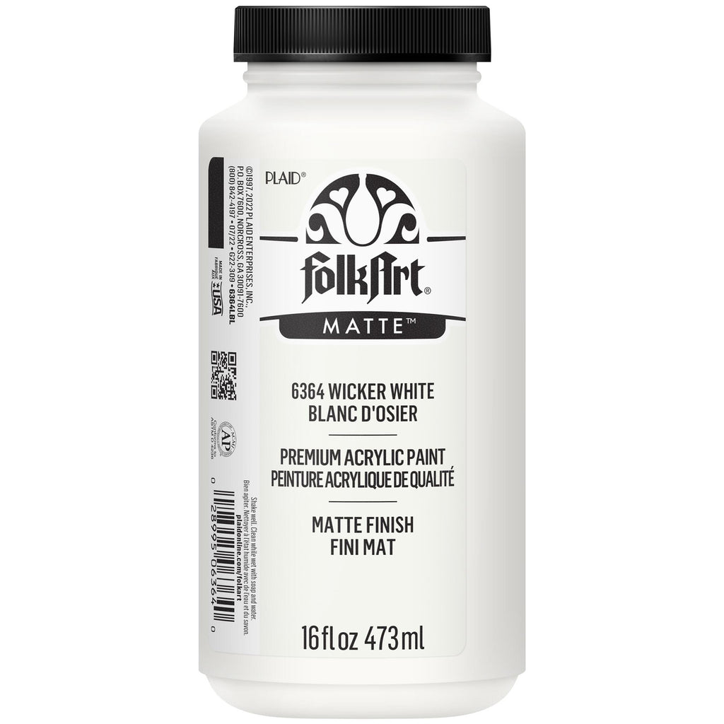 Acrylic Paint Matte Wicker Wht 16oz Folkart